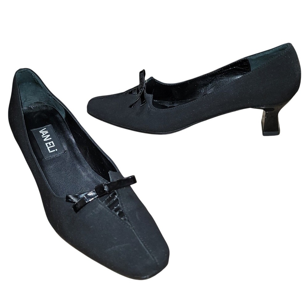 Van Eli Women Square Toe Spool Heel Pumps Work Events Minimalist 7N Goth Witchy